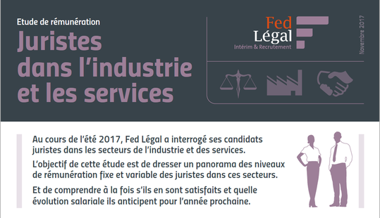 Etude de rémunération : juristes dans l'industrie et les services